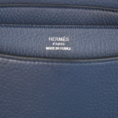 hermes 38CM Sac a Depeche 深蓝色荔枝纹男士爱马仕公文包668SLY