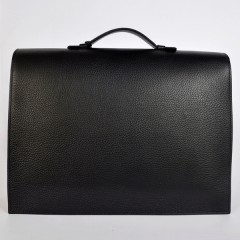 hermes 38CM Sac a Depeche 黑色荔枝纹男士爱马仕公文包668BY