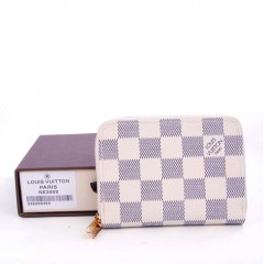 Damier Azur白色棋盘格 小巧迷你lv零钱包N63069W