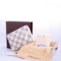 Damier Azur白色棋盘格 小巧迷你lv零钱包N63069W