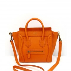 新款MINI小号celine Boston Tote笑脸包 橙色赛琳包包3308CNG