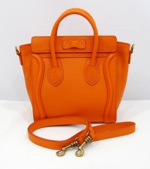 新款MINI小号celine Boston Tote笑脸包 橙色赛琳包包3308CNG