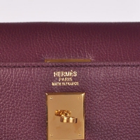 hermes kelly 原版紫色牛颈纹爱马仕凯莉包32-35cm