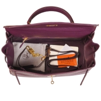 hermes kelly 原版紫色牛颈纹爱马仕凯莉包32-35cm