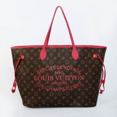 全新印字款Neverfull lv妈咪包 经典Monogram老花手袋M40876 M40940