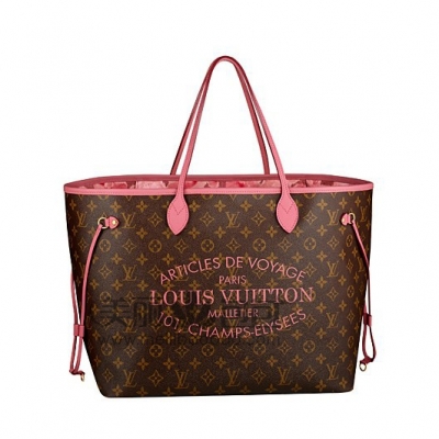 全新印字款Neverfull lv妈咪包 经典Monogram老花手袋M40876 M40940