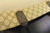 gucci最新创意潮包 原版双G帆布与真皮设计 古琦双面购物包