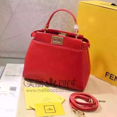 Fendi peekaboo mini原版小牛皮芬迪迷你包8BN244