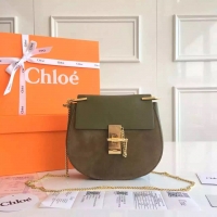 2016新款Chloe Drew Bag 墨绿色麂皮小牛皮 克洛伊小猪包3S1031