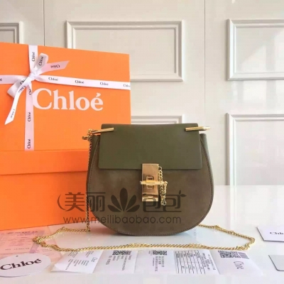 2016新款Chloe Drew Bag 墨绿色麂皮小牛皮 克洛伊小猪包3S1031