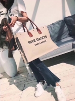 Rive Gauche Tote Bag印字布包 沙滩包 ysl左岸购物袋