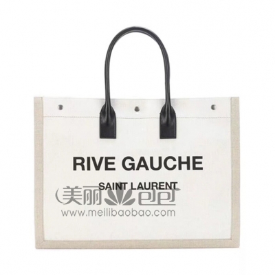 Rive Gauche Tote Bag印字布包 沙滩包 ysl左岸购物袋