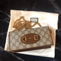 古驰新款马衔扣链条钱包 gucci 1955 woc图片价格