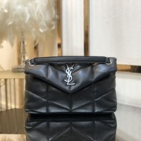 ysl loulou puffer太空包 圣罗兰中号29cm绗缝软羊皮链条包577476