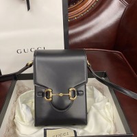 鹿晗同款古驰迷你盒子包 gucci1955马衔扣手机包625615