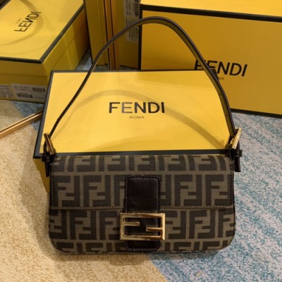 芬迪老花帆布中古法棍包 fendi baguette手拧腋下包FD2232