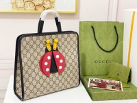 gucci kids古琦儿童系列 超萌的七星瓢虫tote帆布手提袋664083