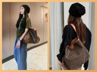 lv爆款Delightful中古购物袋 老花hobo tote手袋M40352