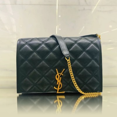 ysl becky翻盖链条包 菱格纹绗缝小羊皮女士手袋629426