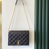 ysl becky翻盖链条包 菱格纹绗缝小羊皮女士手袋629426