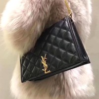 ysl becky翻盖链条包 菱格纹绗缝小羊皮女士手袋629426