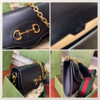 gucci GG Horsebit马衔扣女包 古琦缎带链条包677286
