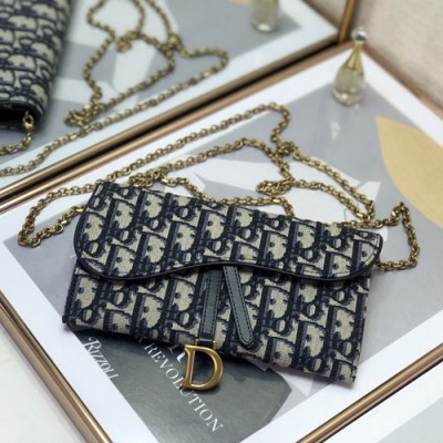 dior Oblique老花手包 迪奥saddle woc小号链条包