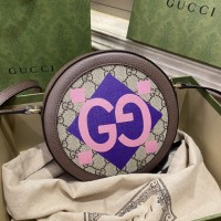 gucci Ophidia女士圆饼包 彩色花纹丝印限量款574978