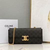 celine triomphe系列 赛琳凯旋门长款链条腋下包197412