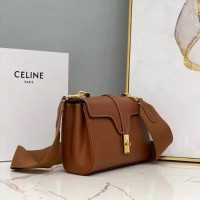 celine teen soft小号全皮手袋 赛琳宽肩带斜挎包CL196853