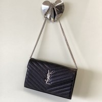 ysl monogram女士信封链条包 圣罗兰牛皮手包377828