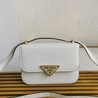 prada saffiano女士空姐包 普拉达标志扣邮差包1BD320