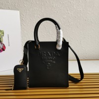 prada saffiano竖款手袋 普拉达mini tote女包1BA333