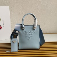 prada saffiano竖款手袋 普拉达mini tote女包1BA333