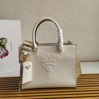 prada saffiano全皮托特包 普拉达宽肩带手提包1BA333