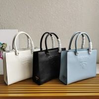 prada saffiano全皮托特包 普拉达宽肩带手提包1BA333