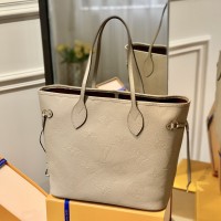 lv neverfull妈咪包 压纹牛皮tote购物袋M45684