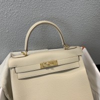 hermes kelly togo皮奶昔白色 爱马仕凯莉包