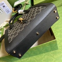 gucci jackie1961手提包 黑色牛仔tote包685129