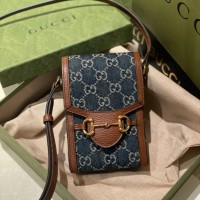 gucci1955手机包 古琦蓝色牛仔系列625615