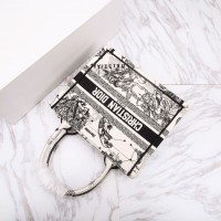 dior booktote26cm 迪奥刺绣花纹购物袋