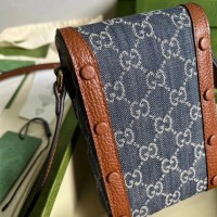 gucci1955手机包 古琦蓝色牛仔系列625615