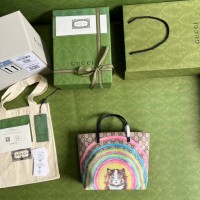 gucci mini tote包 古琦儿童包彩虹猫咪410812