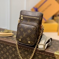 lv utility phone pocket手机包 老花迷你包M80746