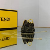 fendi first迷你云朵夹子包 芬迪老花帆布女士链条包56828