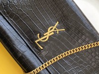 ysl kate新款女士链条包 圣罗兰麂皮鳄鱼皮双面包553804