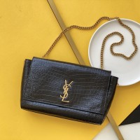 ysl kate新款女士链条包 圣罗兰麂皮鳄鱼皮双面包553804