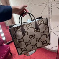 gucci tote手提包 超级双G花纹古琦帆布手袋678839