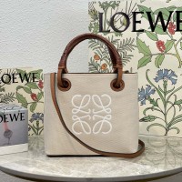 loewe Anagram Tote迷你菜篮子 罗意威手提编织帆布包10932