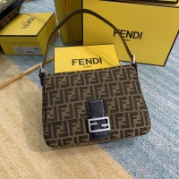 fendi baguette大号法棍腋下包 芬迪中古老花帆布包2233